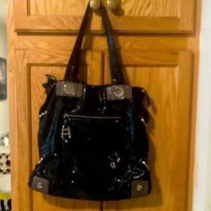 B, Makowsky Black Suede Handbag